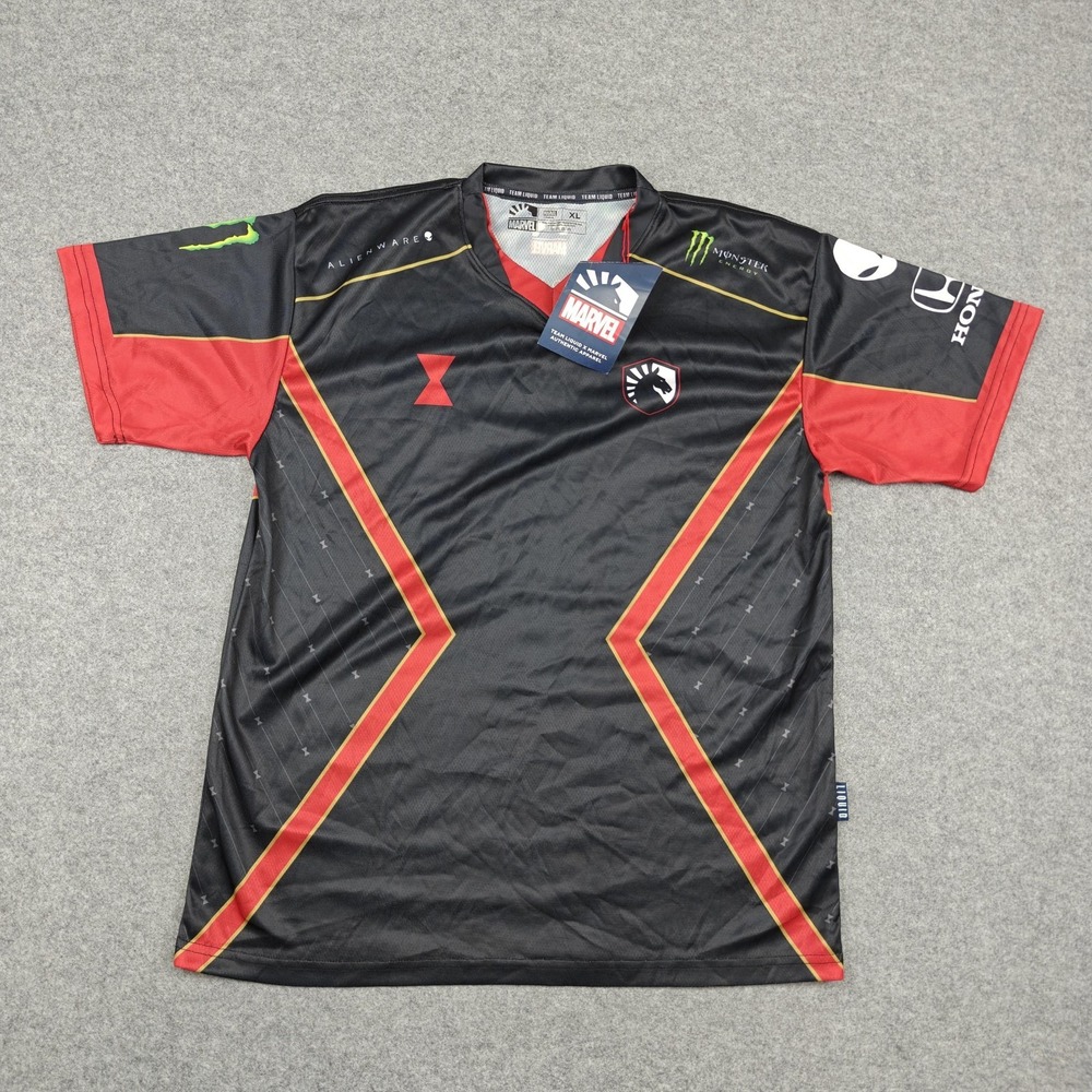 Team‎ Liquid Jersey Mens XL Black Esports Black Widow Twitch Marvel Gaming New